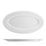 maison cyna - assiette ovale à aile et liseré 42cmx23,5cm en porcelaine pour restaurants - personnalisable - exl3042