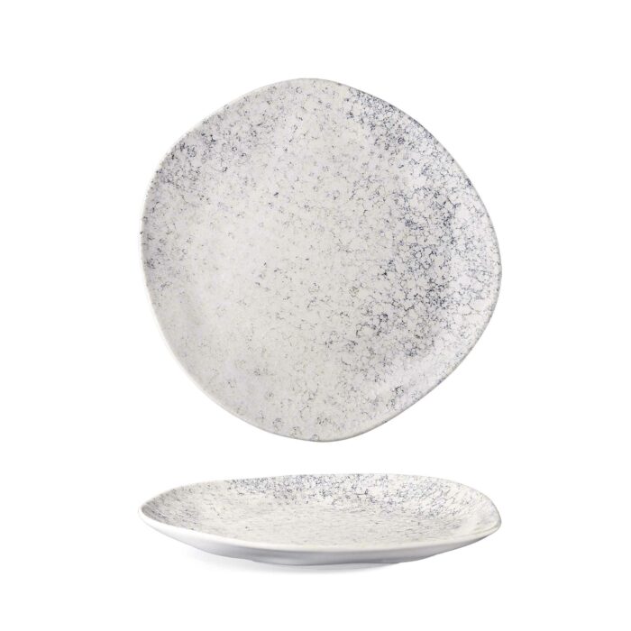 maison cyna - assiette plate asymétrique et relief irrégulier 28cm - porcelaine de qualité professionnelle -fla2128 T0006